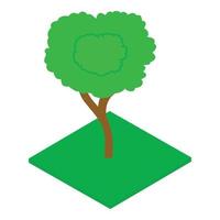 Leafy tree icon, isometric style vector