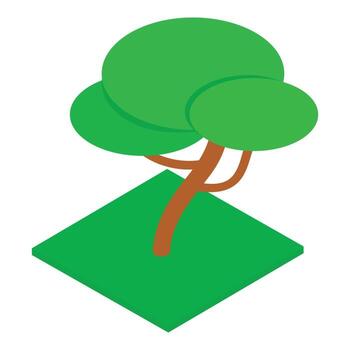 icono de árbol decorativo, estilo isométrico vector