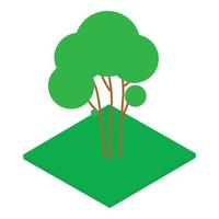 Green tree icon, isometric style vector