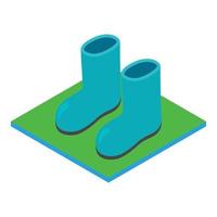 Rain boots icon, isometric style vector