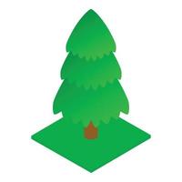 icono de árbol de coníferas, estilo isométrico vector