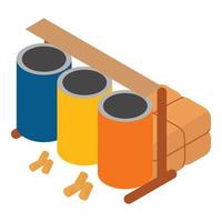 Reducing waste icon, isometric style vector