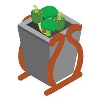 Organic garbage icon, isometric style vector