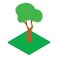 Old tree icon, isometric style vector