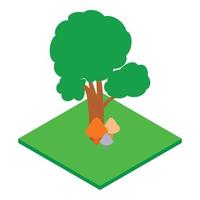 Forest element icon, isometric style vector