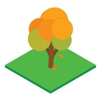 Leaf fall icon, isometric style vector