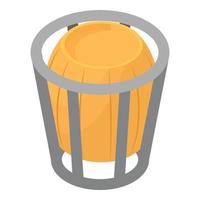 Wood waste icon, isometric style vector