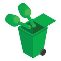 Garbage sorting icon, isometric style vector