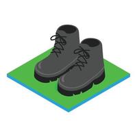 icono de botas de senderismo, estilo isométrico vector