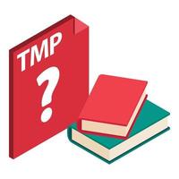 Tmp file icon, isometric style vector