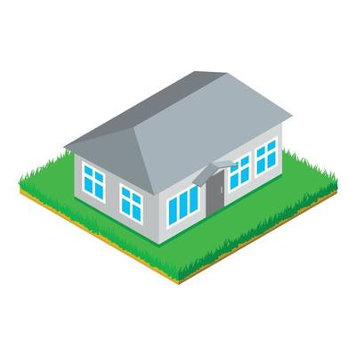 Private house icon, isometric style
