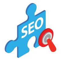 icono de concepto seo, estilo isométrico vector