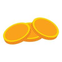 Gold coin icon, isometric style vector