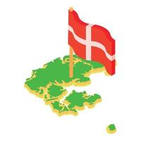 Denmark map icon, isometric style vector