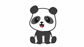 tekenfilm groen scherm - dieren - baby panda 2d animatie vrij video