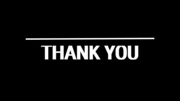 Thank you text animation footage. Text lettering motion graphic on black screen video