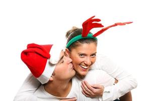 Young couple during Christmas photo