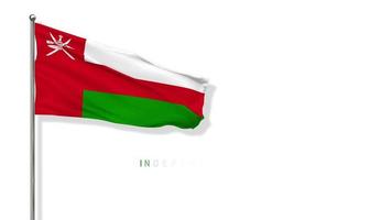 Oman Flag Waving in The Wind 3D Rendering, Happy Independence Day, National Day, Chroma key Green Screen, Luma Matte Selection of Flag video