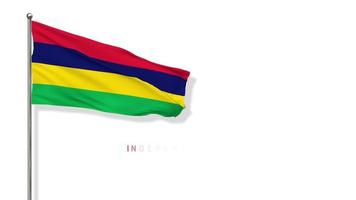 Mauritius Flag Waving in The Wind 3D Rendering, Happy Independence Day, National Day, Chroma key Green Screen, Luma Matte Selection of Flag video