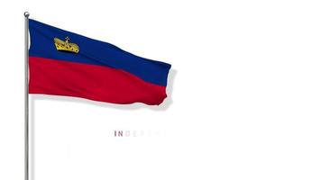 bandera de liechtenstein ondeando en el viento representación 3d, feliz día de la independencia, día nacional, pantalla verde de clave de croma, selección de bandera luma mate video