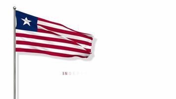 Liberia Flag Waving in The Wind 3D Rendering, Happy Independence Day, National Day, Chroma key Green Screen, Luma Matte Selection of Flag video