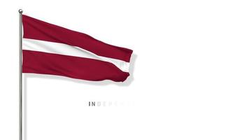 Latvia Flag Waving in The Wind 3D Rendering, Happy Independence Day, National Day, Chroma key Green Screen, Luma Matte Selection of Flag video