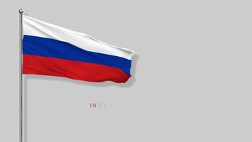 bandera de la federación rusa ondeando en el viento representación 3d, feliz día de la independencia, día nacional, pantalla verde de clave de croma, selección de bandera luma mate video