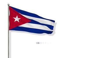 bandera de cuba ondeando en el viento representación 3d, feliz día de la independencia, día nacional, pantalla verde de clave de croma, selección de bandera luma mate video