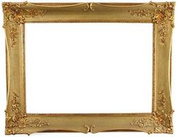 gold frame on white background photo