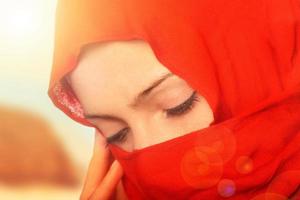 Sad arabic woman photo