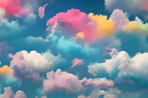 fondo de nubes pastel, nubes de algodón de azúcar, fondo de nubes de arco iris, fondo de nubes foto