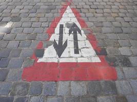 two way traffic sign photo