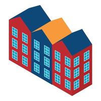 European building icon, isometric style vector