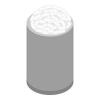 Trash can icon, isometric style vector