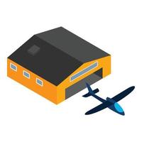 Glider plane icon, isometric style vector