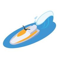 Jet ski icon, isometric style vector