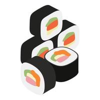 Kimbap icon, isometric style vector