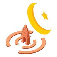 Islam culture icon, isometric style vector