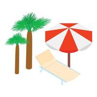 Summer vacation icon, isometric style vector