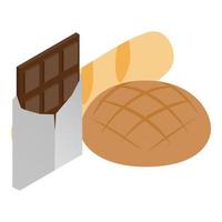 Traditional food icon, isometric style vector