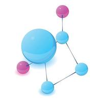 Molecular structure icon, isometric style vector