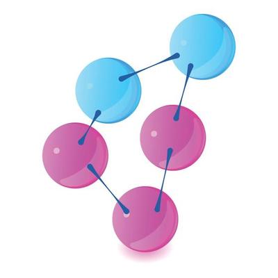 Chemical combination icon, isometric style