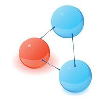 Interaction molecule icon, isometric style vector
