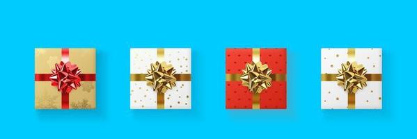 Christmas gift boxes and copy space. Christmas background. 3d illustration. photo