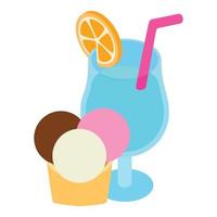 Sweet summer icon, isometric style vector