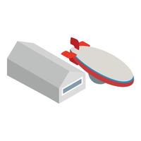 Zeppelin icon, isometric style vector