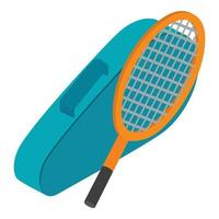 icono de atributos de tenis, estilo isométrico vector