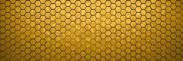 Futuristic gold hexagonal texture background. 3d rendering photo