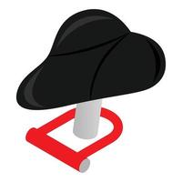 Theft protection icon, isometric style vector