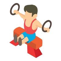 Man gymnast icon, isometric style vector